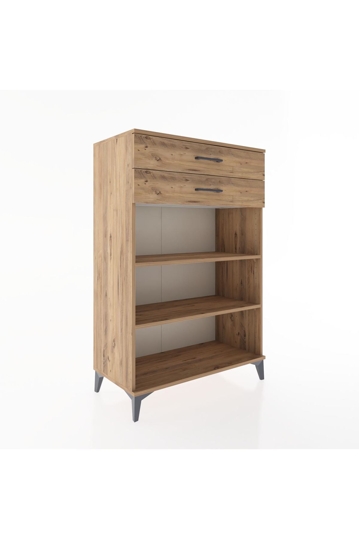 Hyperion Dolap 2 Raflı 2 Çekmeceli 88x44x134 Çam-Çam