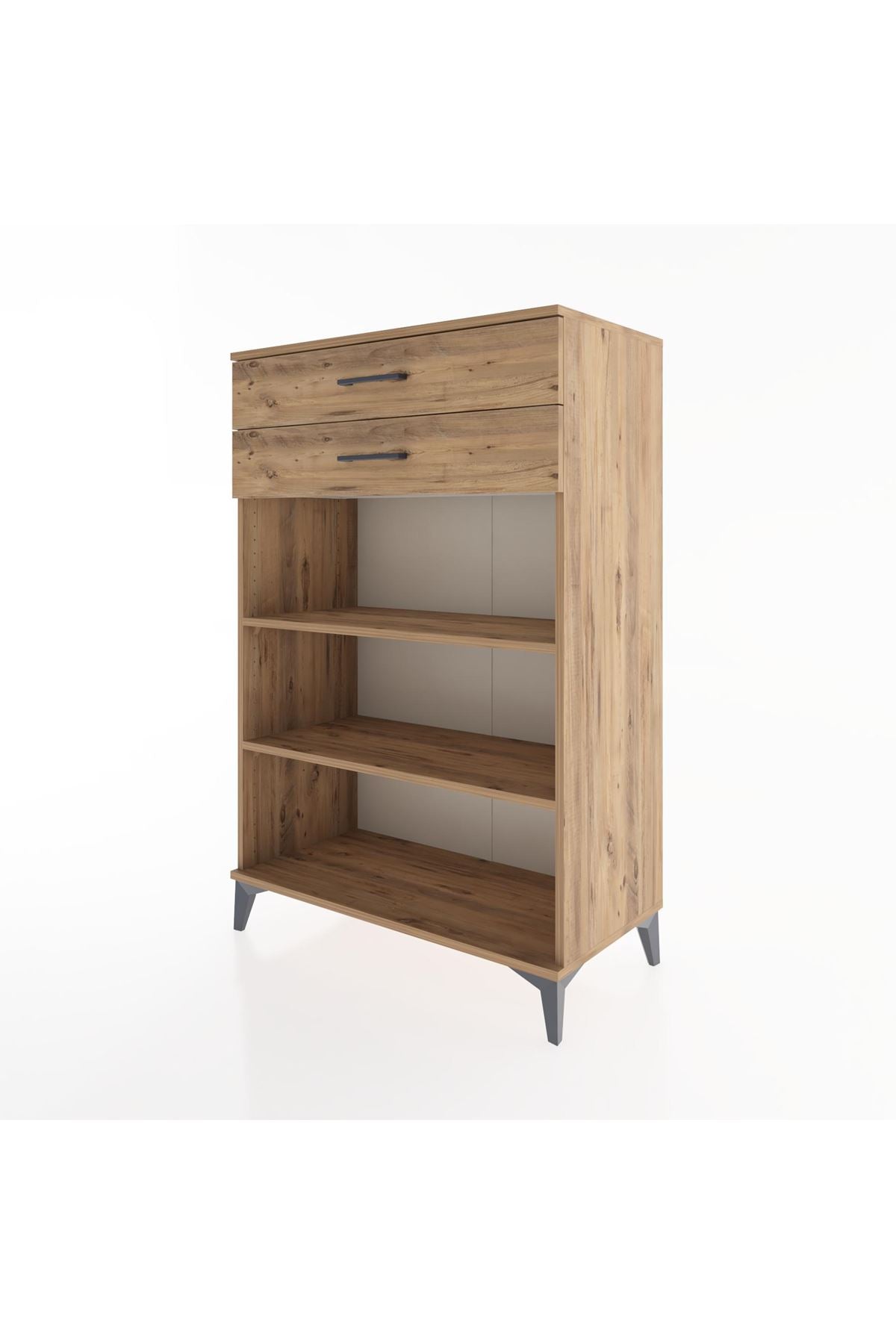 Hyperion Dolap 2 Raflı 2 Çekmeceli 88x44x134 Çam-Çam