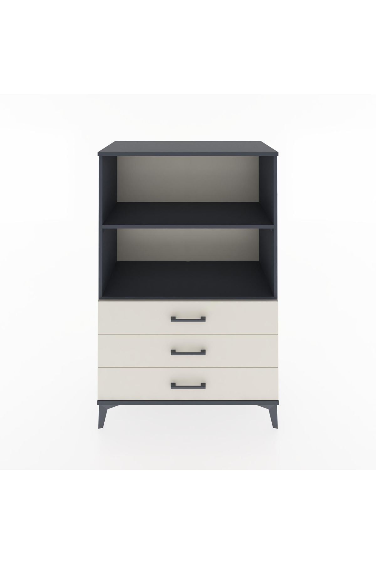 Hyperion Dolap 2 Raflı 3 Çekmeceli 88x44x134 Antrasit-Aytaşı