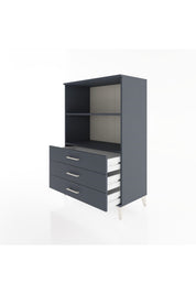 Hyperion Dolap 2 Raflı 3 Çekmeceli 88x44x134 Antrasit-Antrasit