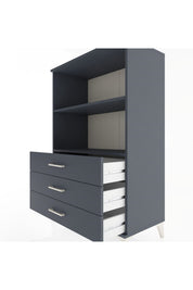Hyperion Dolap 2 Raflı 3 Çekmeceli 88x44x134 Antrasit-Antrasit