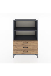 Hyperion Dolap 2 Raflı 3 Çekmeceli 88x44x134 Antrasit-Çam
