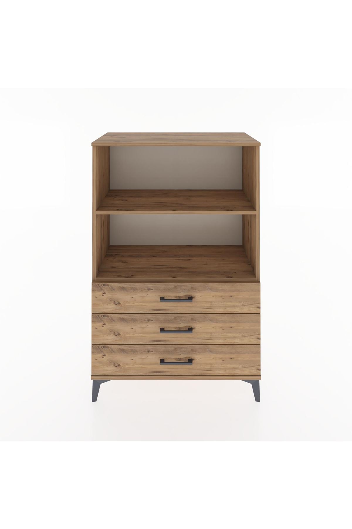 Hyperion Dolap 2 Raflı 3 Çekmeceli 88x44x134 Çam-Çam