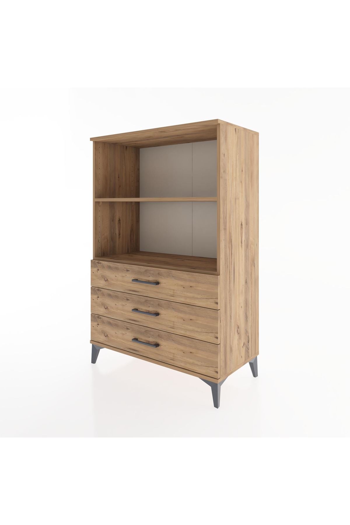 Hyperion Dolap 2 Raflı 3 Çekmeceli 88x44x134 Çam-Çam