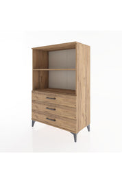 Hyperion Dolap 2 Raflı 3 Çekmeceli 88x44x134 Çam-Çam