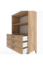 Hyperion Dolap 2 Raflı 3 Çekmeceli 88x44x134 Çam-Çam