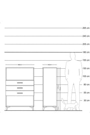 Hyperion Dolap Tek Raflı 3 Çekmeceli 88x44x134 - S51M072V2B