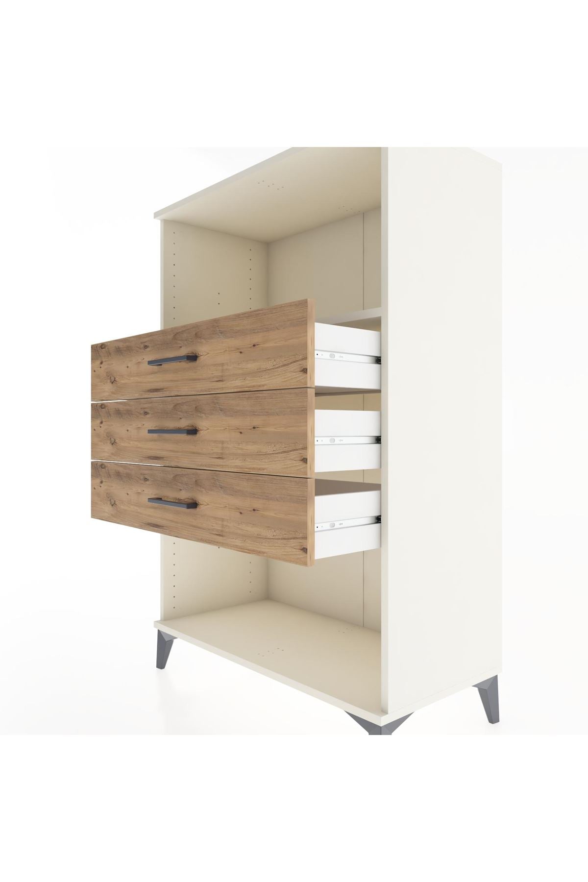 Hyperion Dolap Tek Raflı 3 Çekmeceli 88x44x134 - S51M072V3B