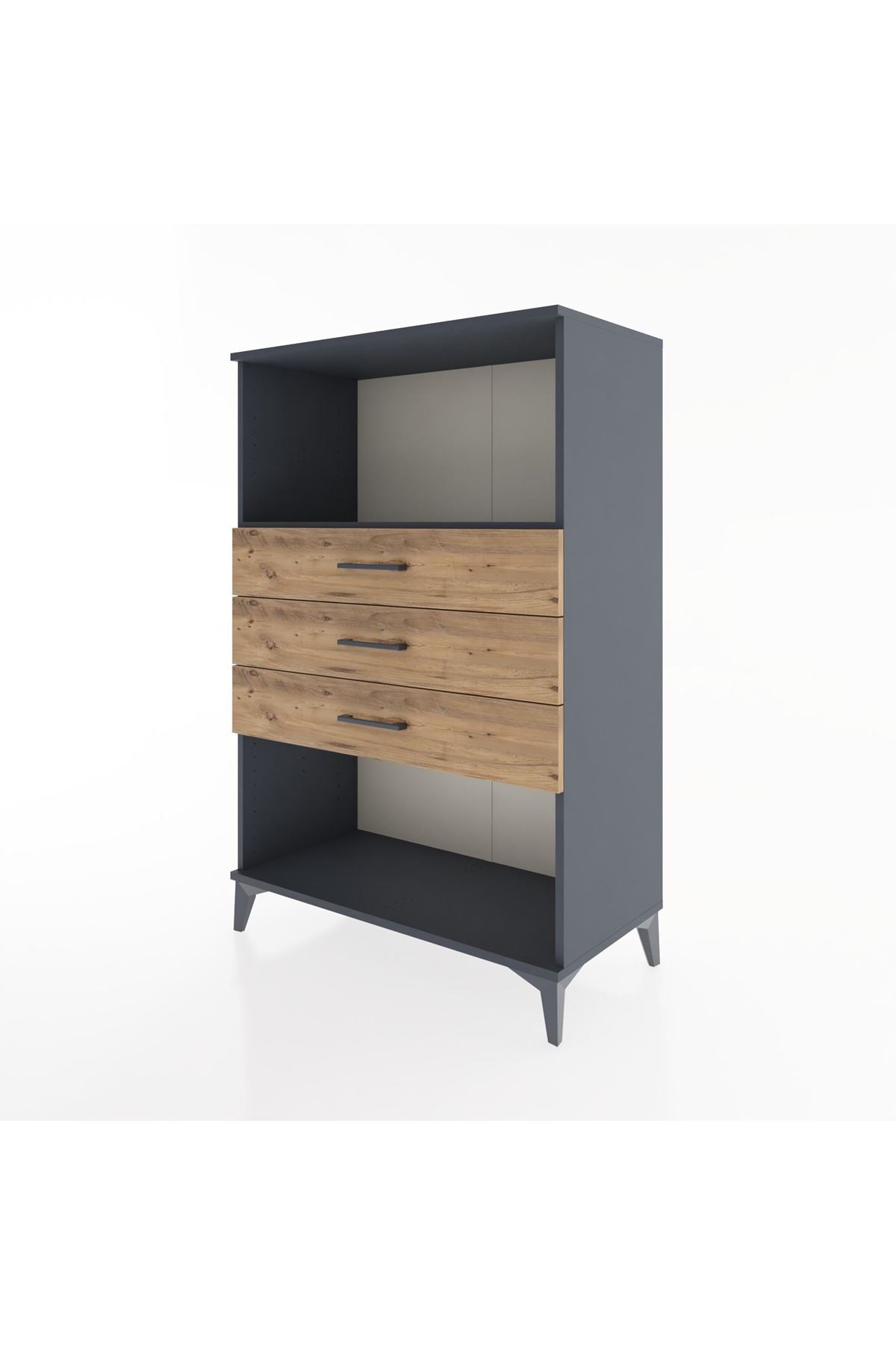 Hyperion Dolap Tek Raflı 3 Çekmeceli 88x44x134 - S51M072V6B
