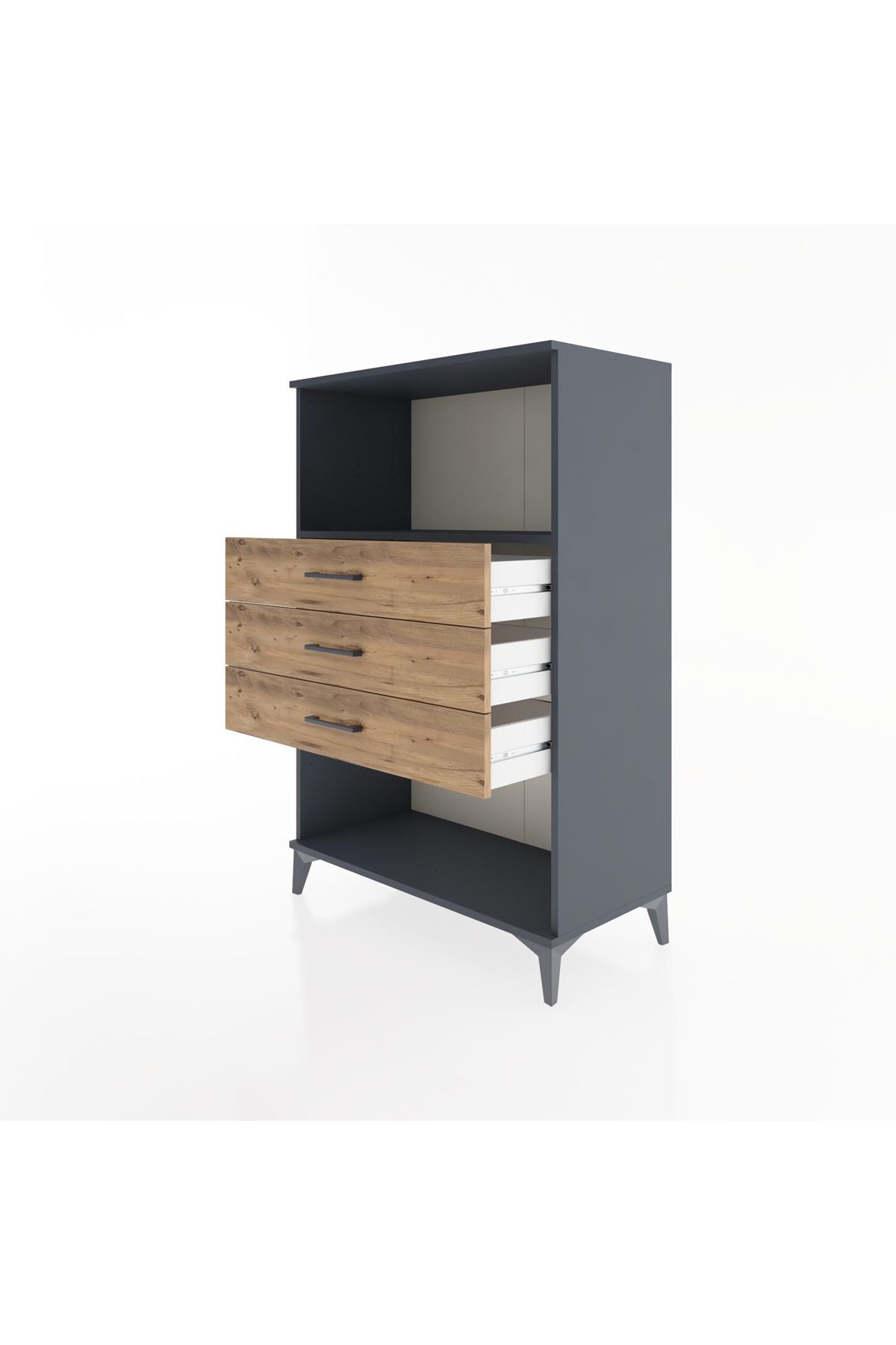 Hyperion Dolap Tek Raflı 3 Çekmeceli 88x44x134 - S51M072V6B
