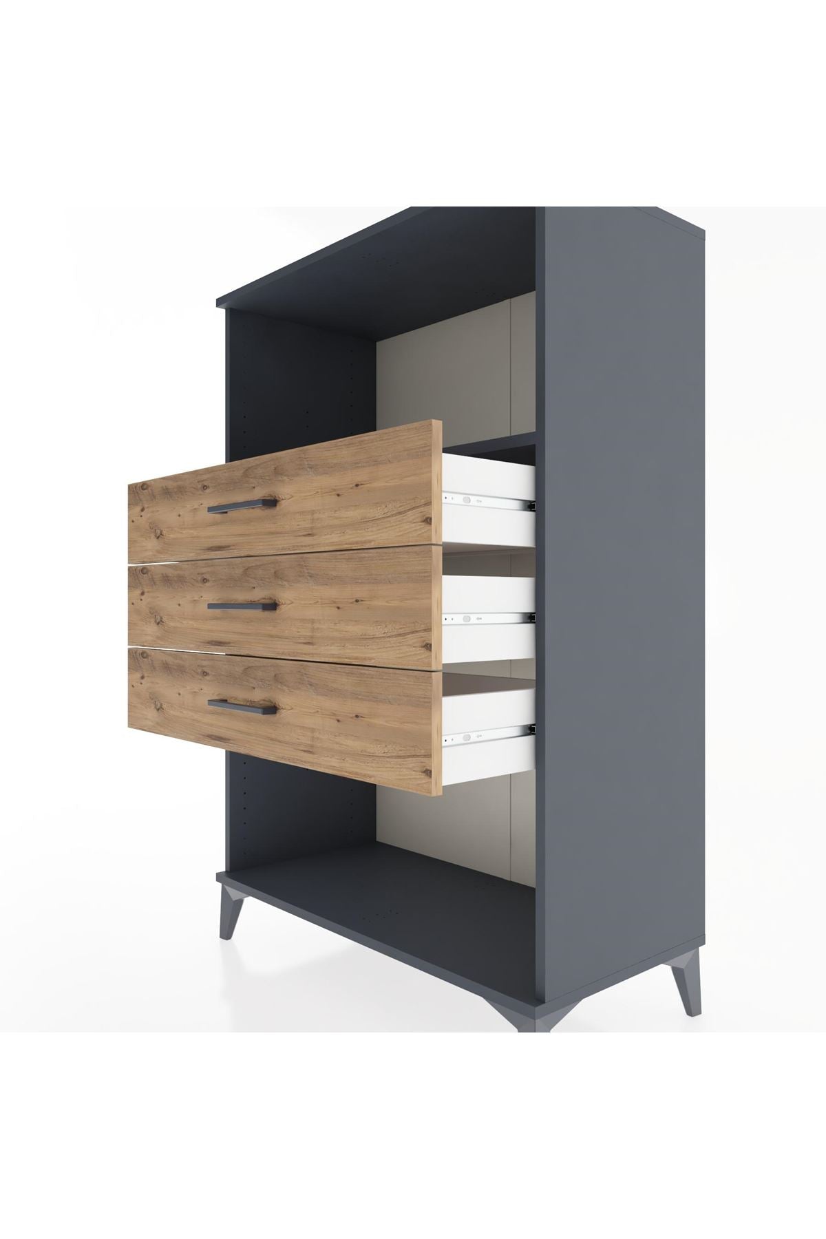 Hyperion Dolap Tek Raflı 3 Çekmeceli 88x44x134 - S51M072V6B
