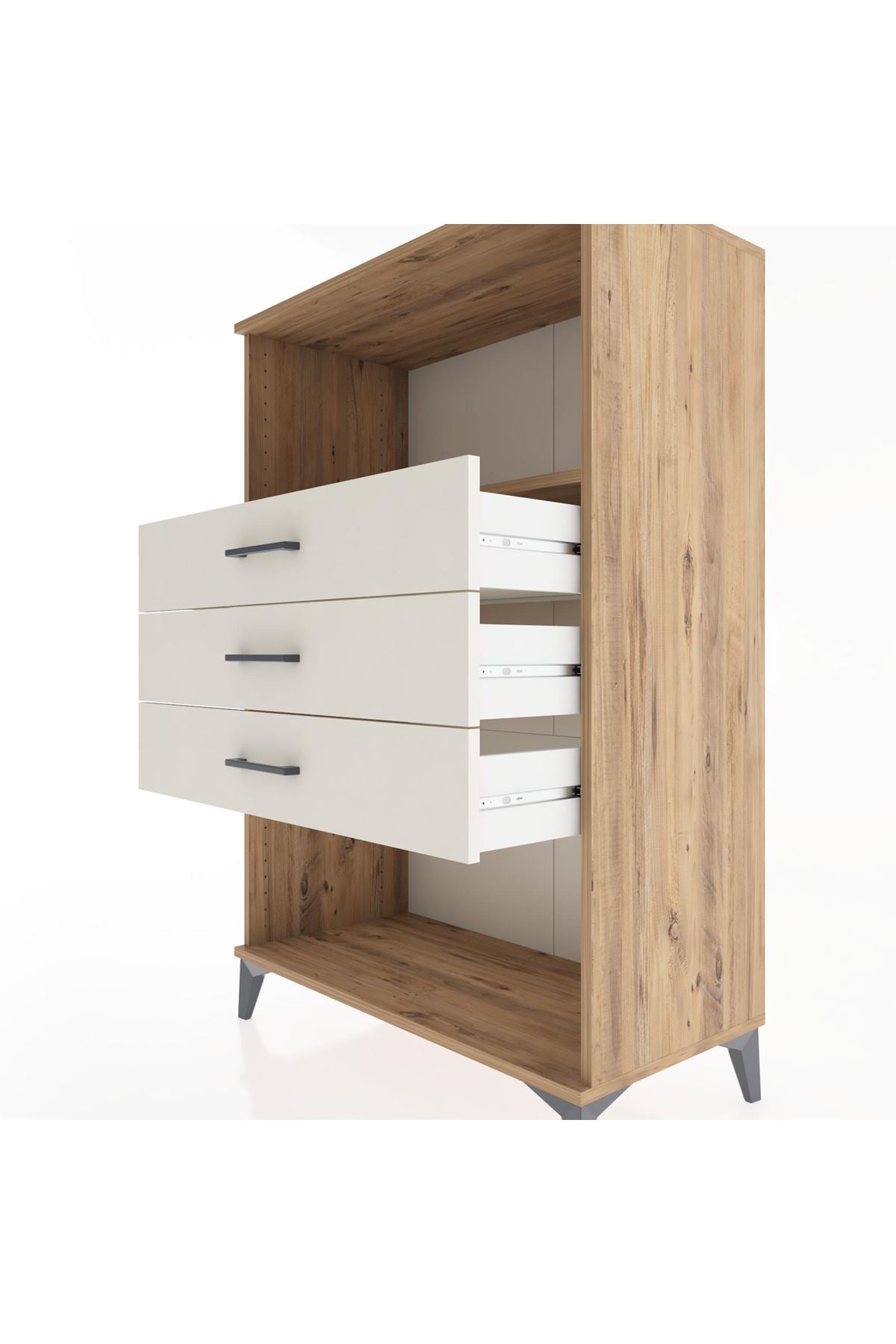Hyperion Dolap Tek Raflı 3 Çekmeceli 88x44x134 Çam-Aytaşı