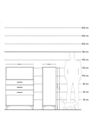 Hyperion Dolap Tek Raflı 3 Çekmeceli 88x44x134 Çam-Aytaşı