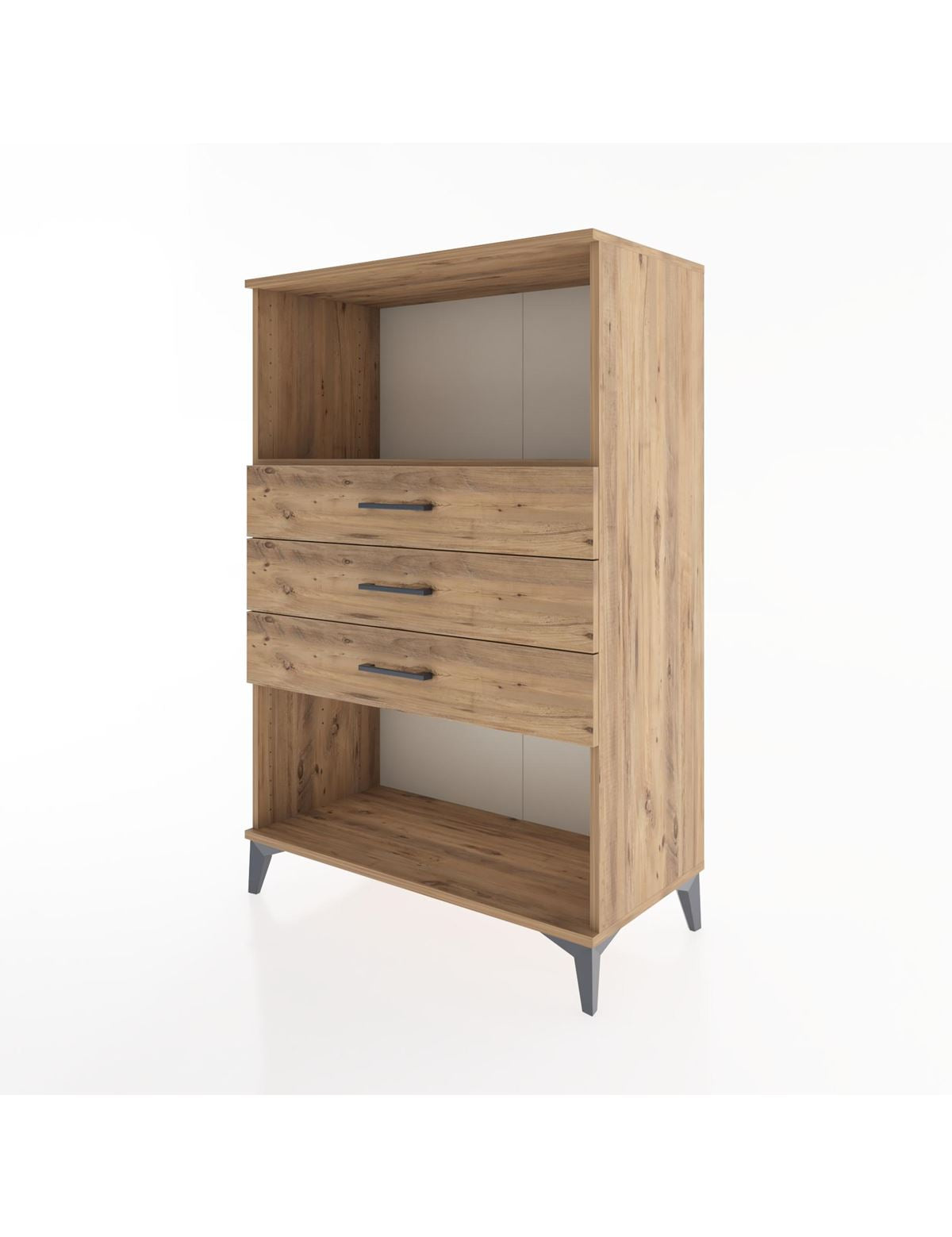 Hyperion Dolap Tek Raflı 3 Çekmeceli 88x44x134 - S51M072V9B