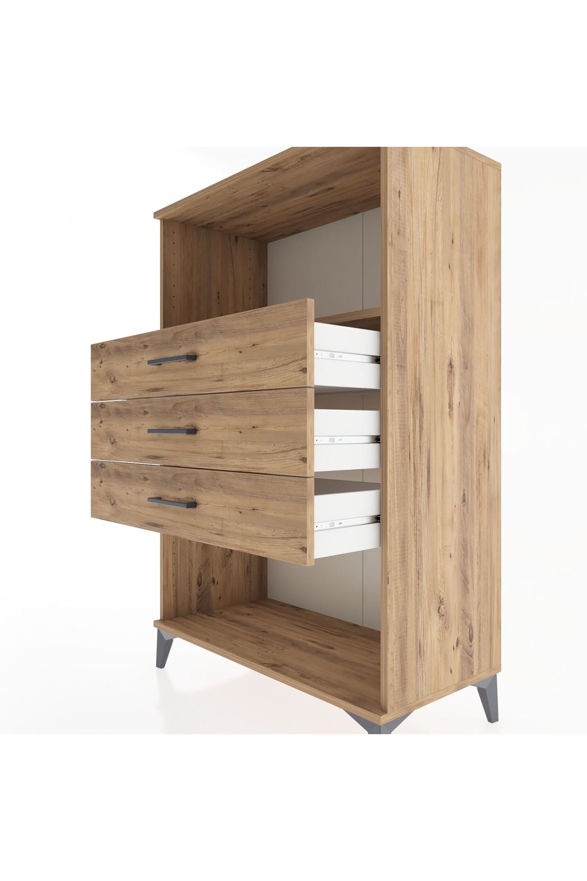 Hyperion Dolap Tek Raflı 3 Çekmeceli 88x44x134 - S51M072V9B