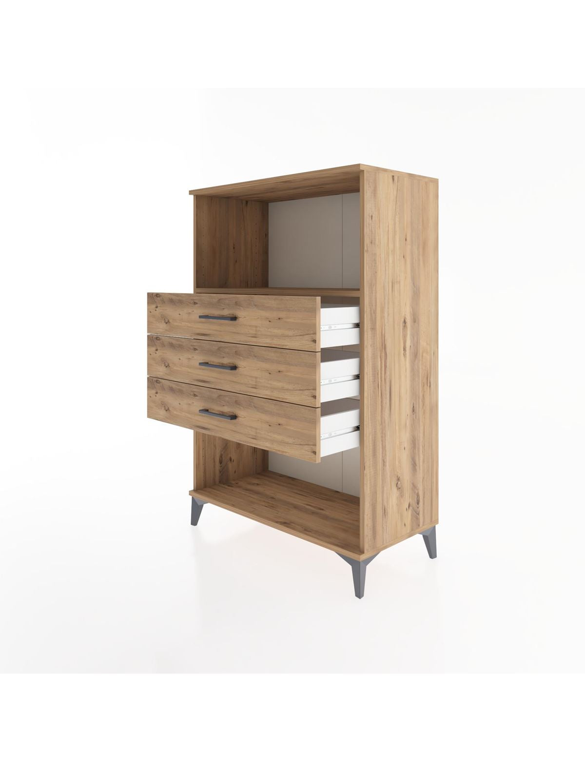 Hyperion Dolap Tek Raflı 3 Çekmeceli 88x44x134 - S51M072V9B