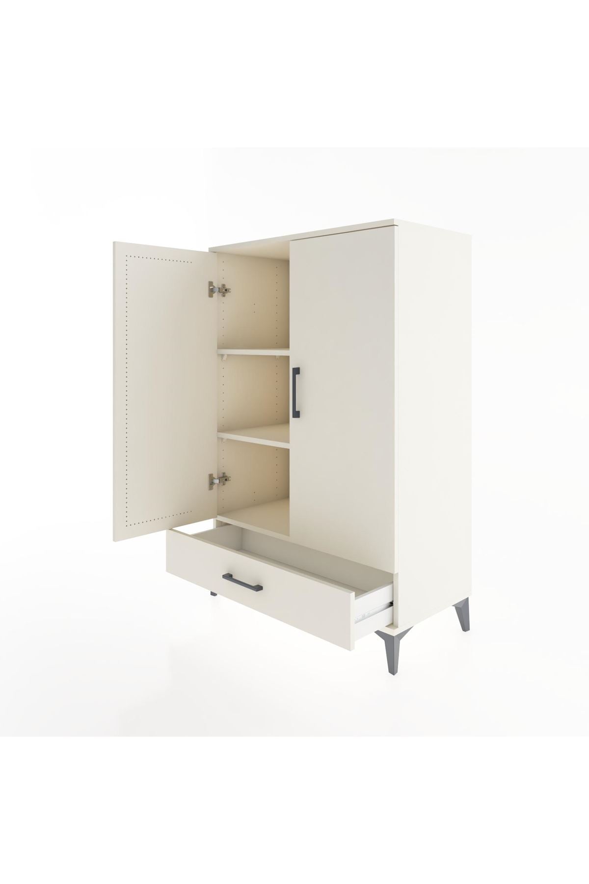 Hyperion Dolap 3 Raflı Tek Çekmeceli 2 Kapaklı 88x44x134 Aytaşı-Aytaşı