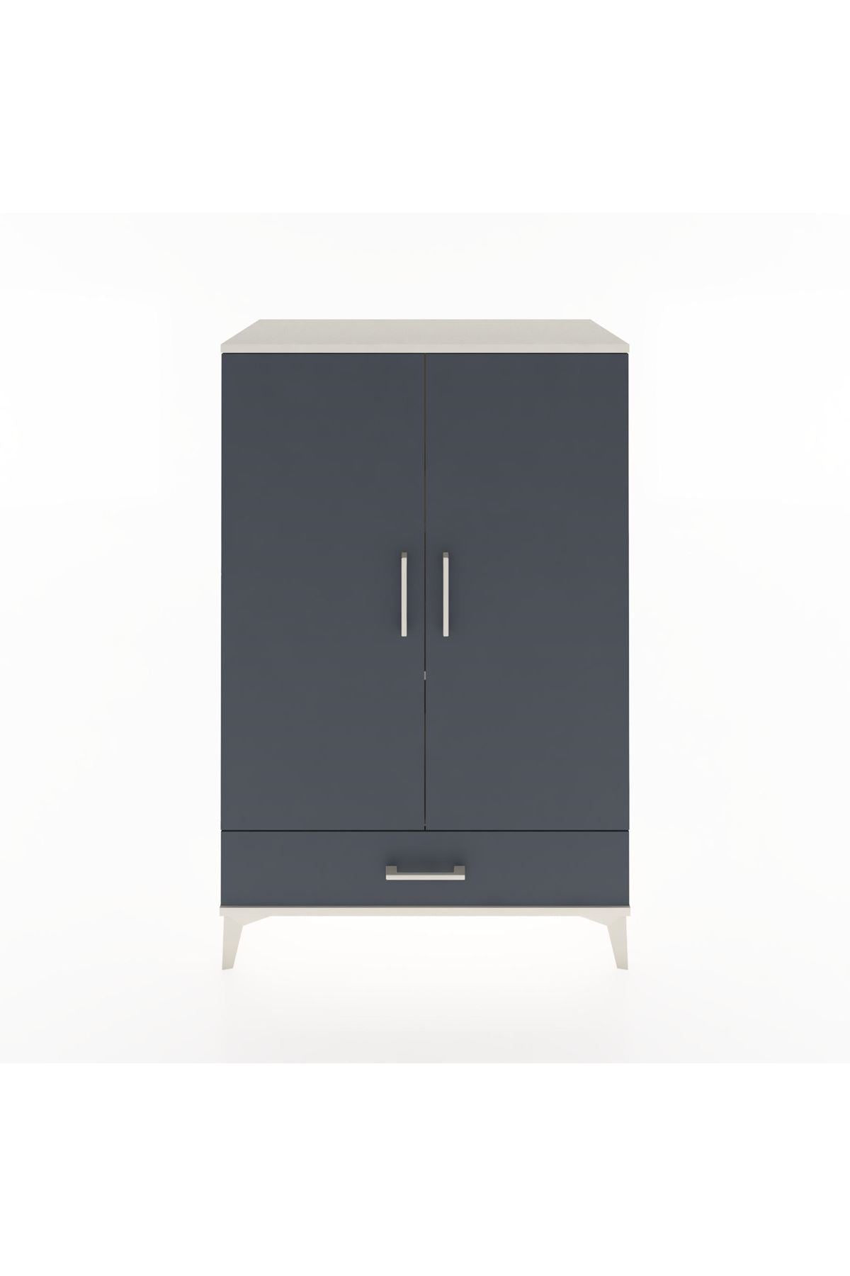 Hyperion Dolap 3 Raflı Tek Çekmeceli 2 Kapaklı 88x44x134 Aytaşı-Antrasit