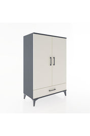 Hyperion Dolap 3 Raflı Tek Çekmeceli 2 Kapaklı 88x44x134 Antrasit-Aytaşı