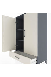 Hyperion Dolap 3 Raflı Tek Çekmeceli 2 Kapaklı 88x44x134 Antrasit-Aytaşı