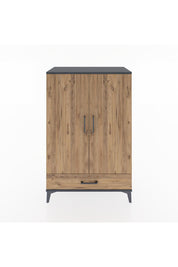 Hyperion Dolap 3 Raflı Tek Çekmeceli 2 Kapaklı 88x44x134 Antrasit-Çam