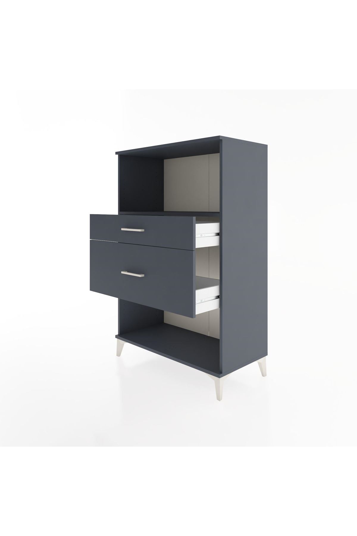 Hyperion Dolap Tek Raflı 2 Çekmeceli 88x44x134 Antrasit-Antrasit