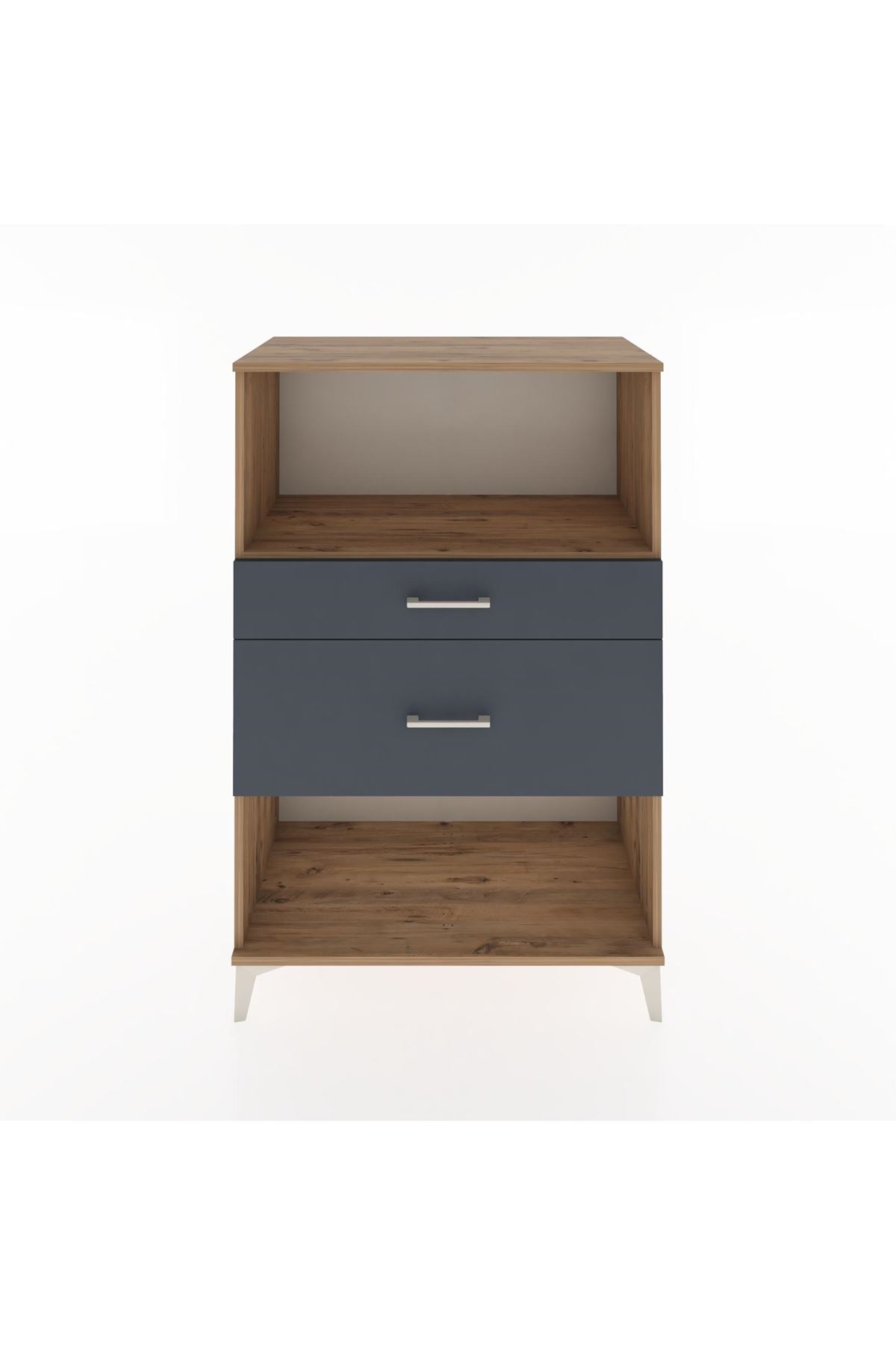 Hyperion Dolap Tek Raflı 2 Çekmeceli 88x44x134 Çam-Antrasit