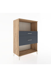 Hyperion Dolap Tek Raflı 2 Çekmeceli 88x44x134 Çam-Antrasit
