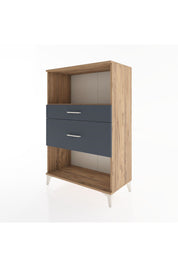 Hyperion Dolap Tek Raflı 2 Çekmeceli 88x44x134 Çam-Antrasit