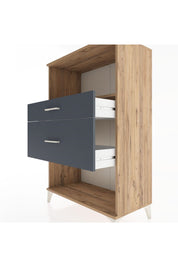 Hyperion Dolap Tek Raflı 2 Çekmeceli 88x44x134 Çam-Antrasit