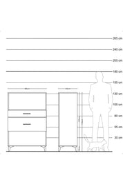 Hyperion Dolap Tek Raflı 2 Çekmeceli 88x44x134 Çam-Antrasit
