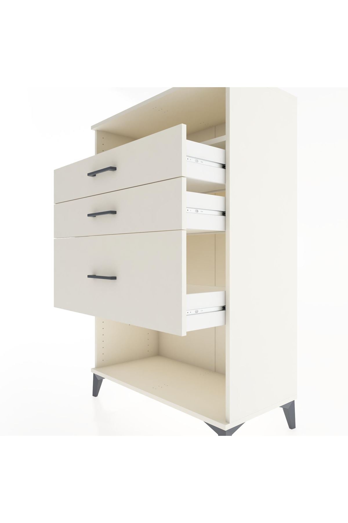 Hyperion Dolap Tek Raflı 3 Çekmeceli 88x44x134 - S51M037V1B