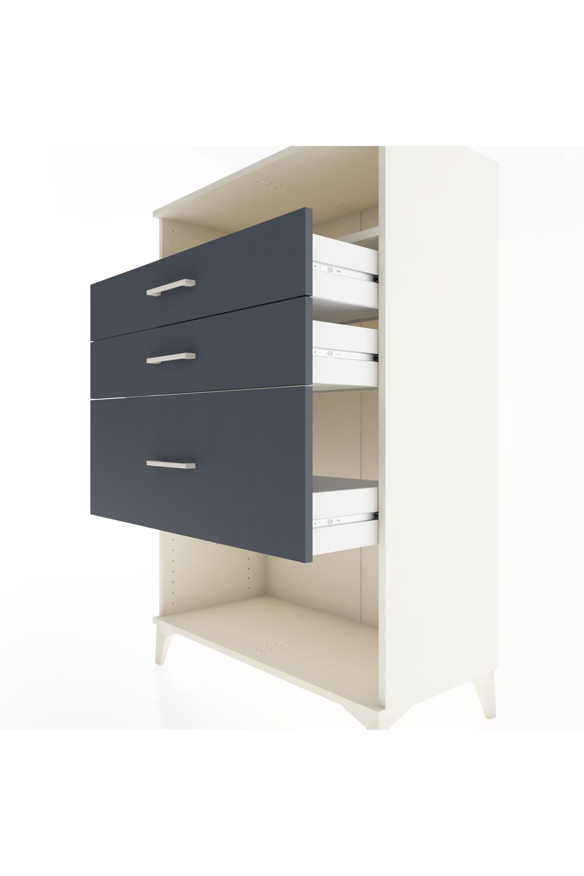 Hyperion Dolap Tek Raflı 3 Çekmeceli 88x44x134 - S51M037V2B