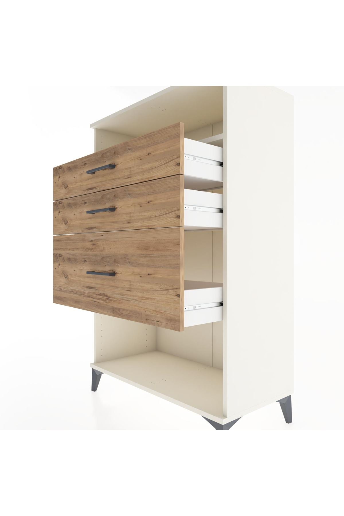 Hyperion Dolap Tek Raflı 3 Çekmeceli 88x44x134 - S51M037V3B