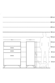 Hyperion Dolap Tek Raflı 3 Çekmeceli 88x44x134 - S51M037V3B
