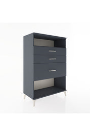 Hyperion Dolap Tek Raflı 3 Çekmeceli 88x44x134 Antrasit-Antrasit