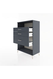 Hyperion Dolap Tek Raflı 3 Çekmeceli 88x44x134 Antrasit-Antrasit