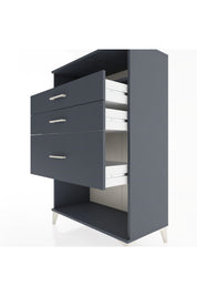 Hyperion Dolap Tek Raflı 3 Çekmeceli 88x44x134 Antrasit-Antrasit
