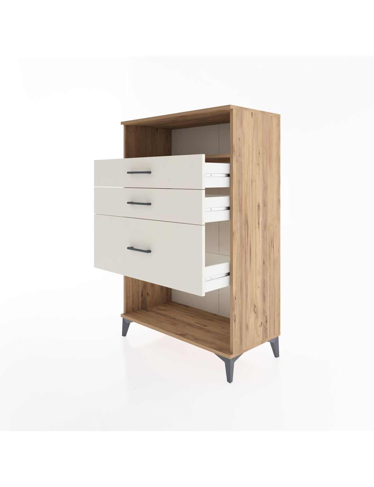 Hyperion Dolap Tek Raflı 3 Çekmeceli 88x44x134 - S51M037V7B