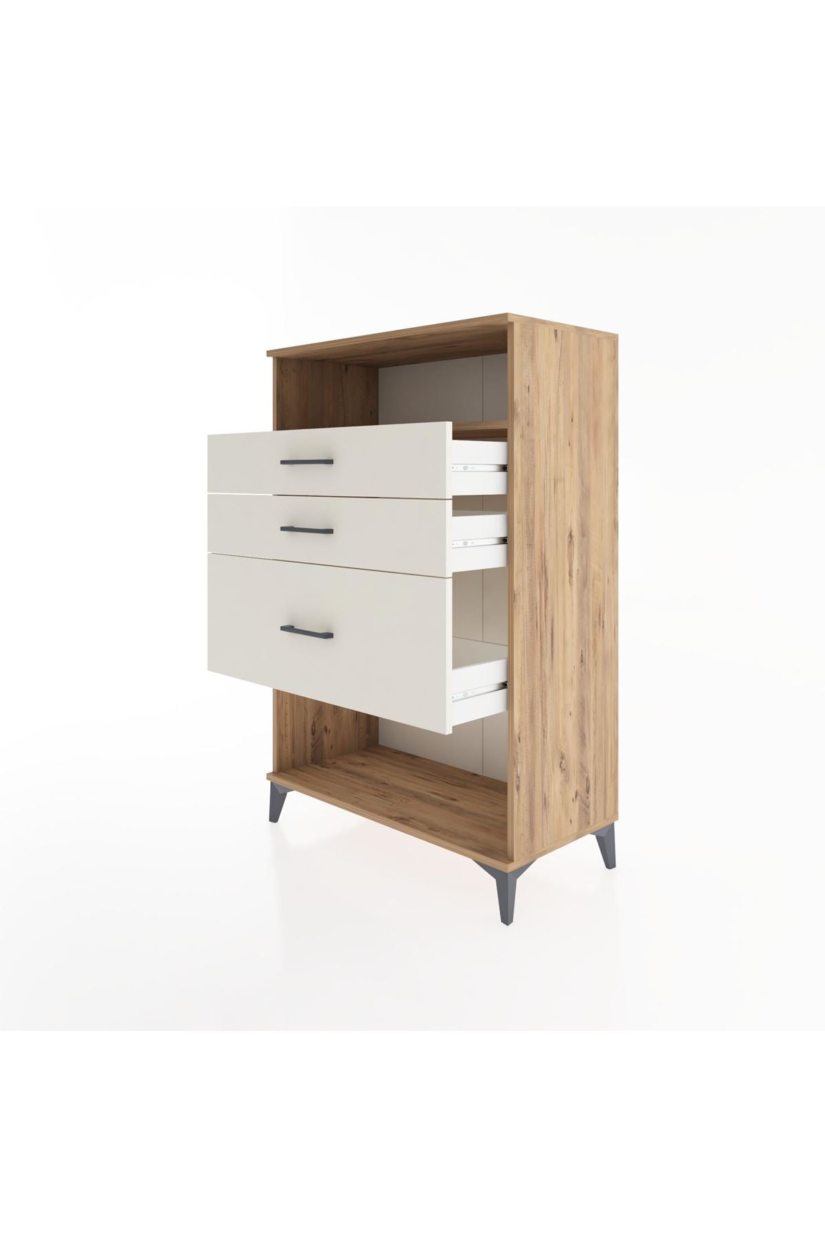 Hyperion Dolap Tek Raflı 3 Çekmeceli 88x44x134 - S51M037V7B