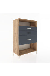 Hyperion Dolap Tek Raflı 3 Çekmeceli 88x44x134 Çam-Antrasit