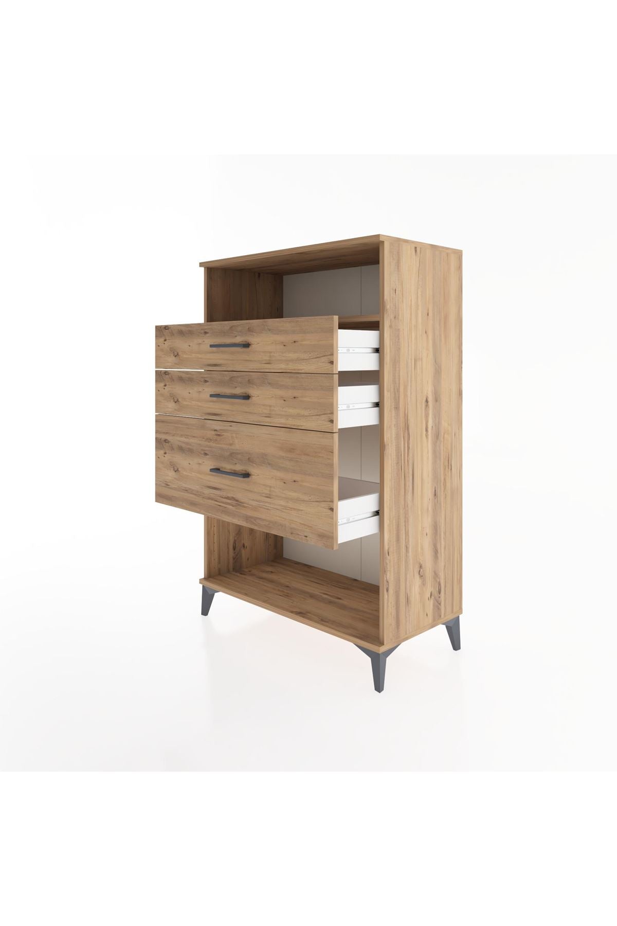 Hyperion Dolap Tek Raflı 3 Çekmeceli 88x44x134 - S51M037V9B