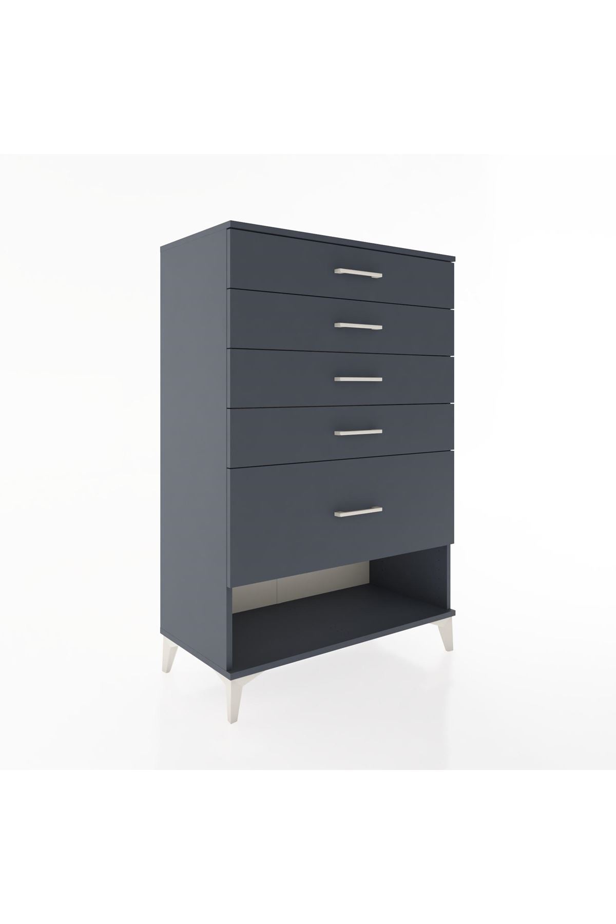 Hyperion Dolap 5 Çekmeceli 88x44x134 Antrasit-Antrasit
