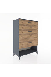 Hyperion Dolap 5 Çekmeceli 88x44x134 Antrasit-Çam