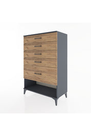 Hyperion Dolap 5 Çekmeceli 88x44x134 Antrasit-Çam