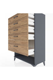 Hyperion Dolap 5 Çekmeceli 88x44x134 Antrasit-Çam