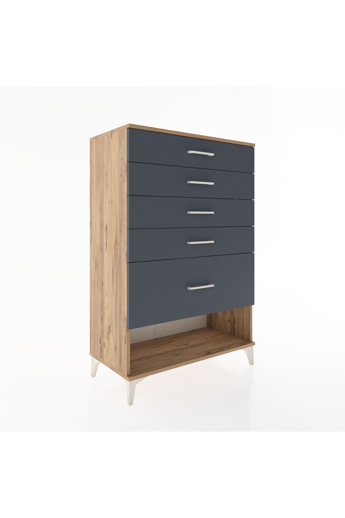 Hyperion Dolap 5 Çekmeceli 88x44x134 Çam-Antrasit