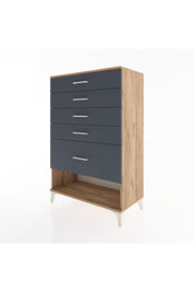 Hyperion Dolap 5 Çekmeceli 88x44x134 Çam-Antrasit