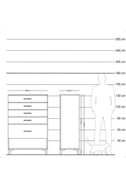 Hyperion Dolap 5 Çekmeceli 88x44x134 Çam-Antrasit