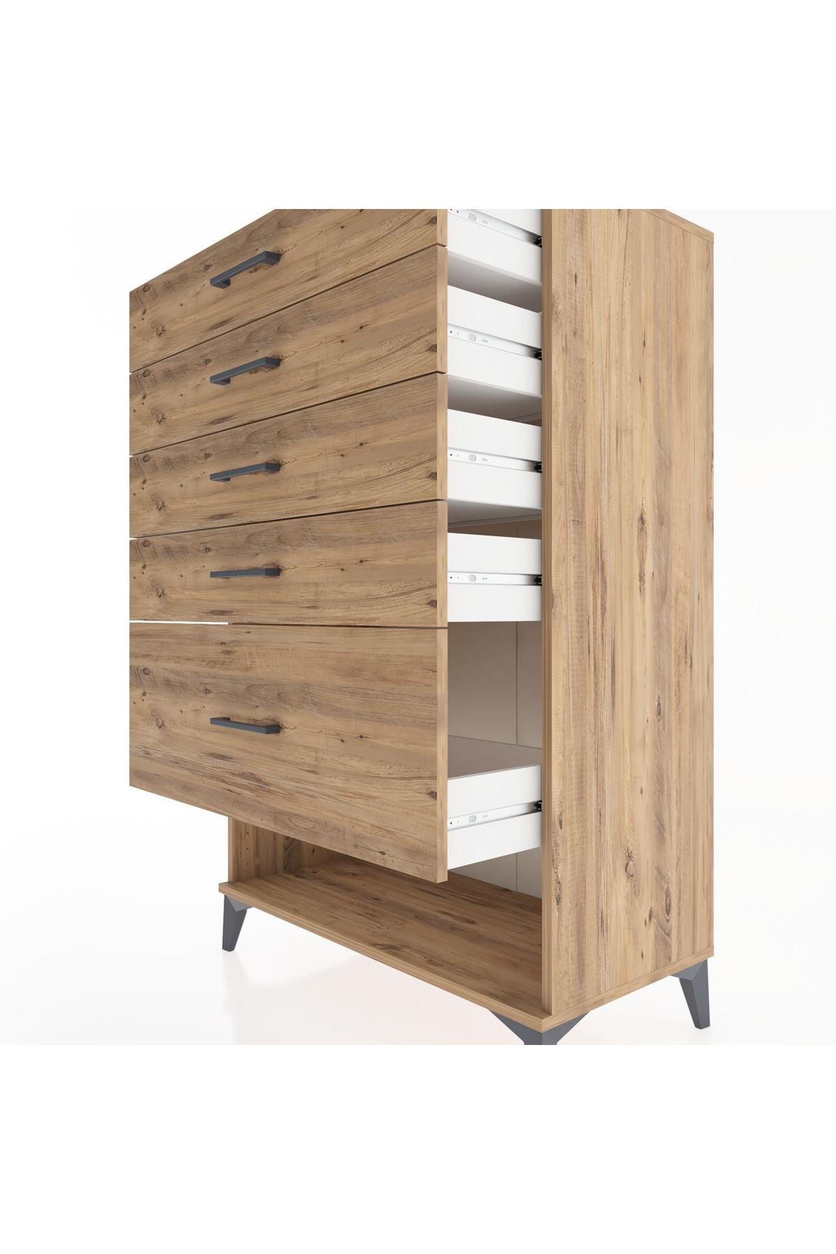 Hyperion Dolap 5 Çekmeceli 88x44x134 Çam-Çam